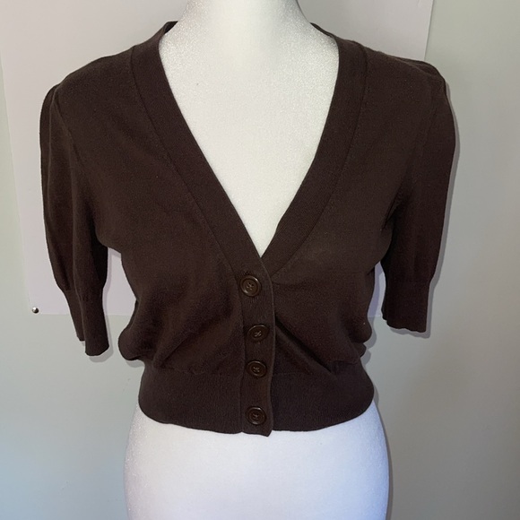 Set of 3 BR preloved crop cardigans black brown grey size S - Picture 4 of 10